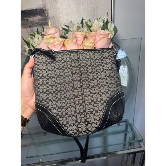 Coach Signature Mini C Crossbody & Wristlet Set - Black/Grey - Picture 9 of 9